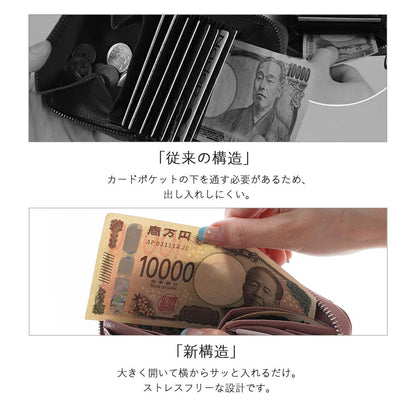 RFIDスキミング防止 本革コンパクトウォレット